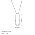 Silberne U-förmige Halskette mit Kristalldetails und 40x16mm Größenangaben für Damen - Stahl Iced Out Halskette
