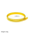 18k gold-plated titanium steel gear zipper bangle with cubic zirconia crystals - Gold Zipper Style