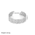 Bracelet manchette réglable en acier inoxydable argenté avec design géométrique en U - Bracelet Couleur Acier