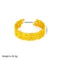 Bracelet manchette ajustable en acier inoxydable plaqué or 18k avec boucle en U multicouche - Bracelet de Couleur Or