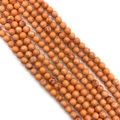 Polished round orange Imperial stone beads with natural vein textures for jewelry DIY - 6mm / No. 2 (Orange)