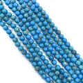 Strands of round blue imperial jasper natural stone beads with golden veins for DIY jewelry - 6mm / No.4 (Bright Blue)