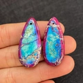 Pendenti in pietra imperiale a forma di goccia blu e viola per creazioni di gioielli - Contrasto Blu Lago e Viola Rosa (#5) / 15x23mm