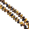 Perline sfaccettate in pietra occhio di tigre a goccia per la creazione di gioielli - 6x9mm (44 Pezzi/Filo) / Occhio di tigre