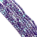 Purple and light blue imperial jasper round beads for DIY jewelry making and crafts - Size 6