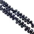 Perle in agata nera sfaccettata a goccia per creazione di gioielli fai-da-te - 6x9mm (44 Pezzi/Filo) / Agata nera