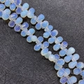 Perline sfuse in opalite azzurro sfaccettate a goccia per creazione di gioielli fai-da-te - 6x9mm (44 Pezzi/Filo) / Opale