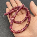 Perle cilindriche in pietra imperiale viola e marrone per gioielli fai-da-te - 3x6mm / Texture Rosso Porpora Marrone (N. 17)