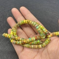 Perline Heishi 2x4mm in Diaspro Imperiale multicolore per creazione gioielli - 3x6mm / Texture Verde Giallo Arancio Marrone (N. 3)