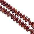 Perline a goccia sfaccettate in diaspro rosso naturale per creazione gioielli fai-da-te - 6x9mm (44 Pezzi/Filo) / Diaspro Rosso