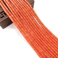Gepolijste oranjerode platte cilindrische opaal kralen voor DIY sieraden maken - 2x4mm / Carneool