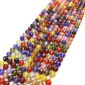 Perle di zircone tonde da 6mm sfaccettate colorate per la creazione di gioielli e collane - 6mm / No. 11 (Colori Misti)