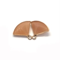 Faceted amber natural stone fan-shaped pendant with golden metal frame for DIY jewelry - 17x19mm (50 Pieces/Pack) / No.5 (Orange Yellow)
