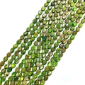 Green oval Imperial Stone beads for DIY jewelry making with natural mineral texture - 7X9mm / Green Texture