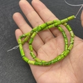Grass green imperial jasper cylinder beads strand for DIY jewelry necklaces making - 4x8mm / Grass Green
