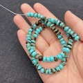 Strand of 4x6mm natural blue emperor turquoise flat round beads for DIY jewelry - 4x6MM / Golden Copper Turquoise