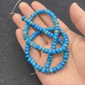 Imperial Jasper turquoise beads 4x6mm with blue stone texture for DIY jewelry - 4x6MM / Size 3