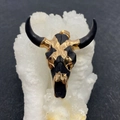 Bull skull acrylic pendant in matte black and gold finish for DIY necklaces - Black And Gold Crackle Style (3) / Black And Gold Crack Pattern