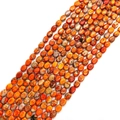 Oval Imperial stone beads in vibrant orange and white for DIY jewelry making - 7X9mm / Orange Red Spotted (No.5)