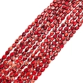 7x9mm oval red imperial stone beads with natural texture for DIY jewelry making - 7X9mm / Red Texture