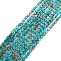 Strands of oval turquoise emperor stone beads with natural brown matrix veins for DIY jewelry - 7X9mm / Turquoise Blue Pattern (No.7)