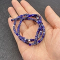 Blue natural emperor stone 3mm cube beads for DIY necklace and bracelet crafting - 3x3mm / Blue Natural Texture (No.9)