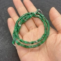 3mm green cube peacock stone loose beads string for DIY necklace and bracelet - 3x3mm / Malachite Green Black Texture (No.17)