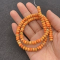 Orange imperial jasper abacus beads with natural brown veins for DIY necklaces - 4x6MM / Size 9
