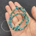 3mm natural imperial stone small cube beads in turquoise blue for DIY jewelry - 3x3mm / Sky Blue Green Texture (No.8)
