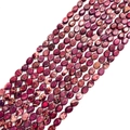 Flat oval purple Imperial Jasper stone beads with natural marble texture for DIY jewelry - 7X9mm / Magenta Purple Pattern (No.11)