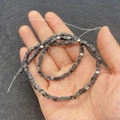 Black and gray 3mm cube natural stone beads with white marble texture for DIY jewelry - 3x3mm / Dark Gray White Marble (No.11)