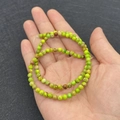 Perle in pietra naturale verde imperiale per gioielli DIY con trame marmorizzate - Texture Verde Brillante Marrone (No. 11)