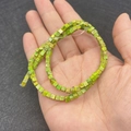 Strand of 3mm square imperial jasper beads in vibrant grass green with natural texture - 3x3mm / Green Brown Mixed (No.15)