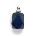 Blue goldstone faceted prism pendant with silver bail for DIY necklace crafting - 18x33mm / Blue Sandstone Silver