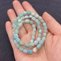 Amazonite loose beads with irregular cylindrical shapes in light blue and green tones - 5X7mm / Sky Blue Barrel Style (No. 17)