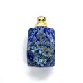 Deep blue natural lapis lazuli stone pendant with golden flecks and metal top - 18x33mm / Lapis Lazuli Gold
