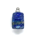 Lapis Lazuli natural stone perfume bottle pendant with silver twist cap and facets - 18x33mm / Lapis Lazuli Silver