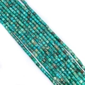 Natural turquoise imperial stone cylindrical loose beads for DIY jewelry making - 4x4mm / Cyan Green (8)
