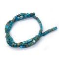 Perline quadrate da 4mm in diaspro imperiale blu con trama marrone per gioielli DIY - 4mm (1 Filo) / No. 16 (Sky Blue Imperial Jasper)