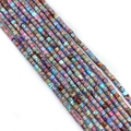 Colorful cylinder Imperial Jasper beads with natural texture for DIY jewelry crafts - 4x4mm / Blue Purple Mix (12)