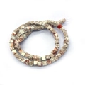 Perle a cubo in diaspro Picasso 4mm per gioielli DIY con singola perla rossa - 4mm (1 Filo) / No. 20 (Picasso Jasper)