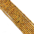 Polished yellow and orange imperial jasper cylinder stone beads for DIY jewelry making - 4x4mm / Yellow Orange Textured (14)