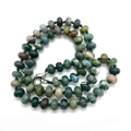 Abacus-shaped natural stone bead necklace with green agate and lobster clasp - India Agate