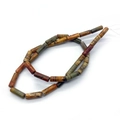 Perles tubulaires cylindriques en jaspe aux tons terreux pour la création de bijoux - Pierre naturelle ton terre cylindrique (N° 8) / 4x13mm / Couleurs Mixtes