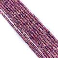 Deep purple and magenta imperial stone cylinder spacer beads with natural marbling - 4x4mm / Magenta Beige Mix (17)
