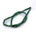 Perles cylindriques en pierre naturelle vert émeraude avec des textures marbrées - Style jaspe impérial vert émeraude cylindrique (N° 11) / 4x13mm / Vert Émeraude