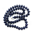 Blue goldstone abacus bead necklace with sparkling metallic finish and silver lobster clasp - Blue Sandstone