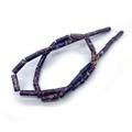 Perles cylindriques en pierre impériale violette 4x13mm avec texture marbrée - Style marbre violet foncé cylindrique (N° 17) / 4x13mm / Violet foncé