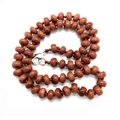 Handmade red goldstone abacus bead necklace with secure silver lobster clasp closure - Gold Sandstone