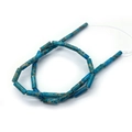 Perles cylindriques en jaspe impérial bleu 4x13mm avec texture marbrée naturelle - Style jaspe impérial bleu lac cylindrique (N° 18) / 4x13mm / Bleu lac